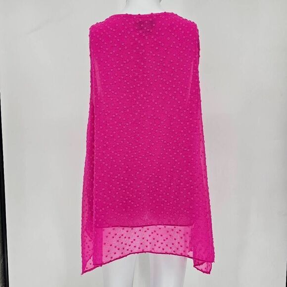 CeCe Dotted Textured Tank Magenta Pink L - Picture 2 of 5